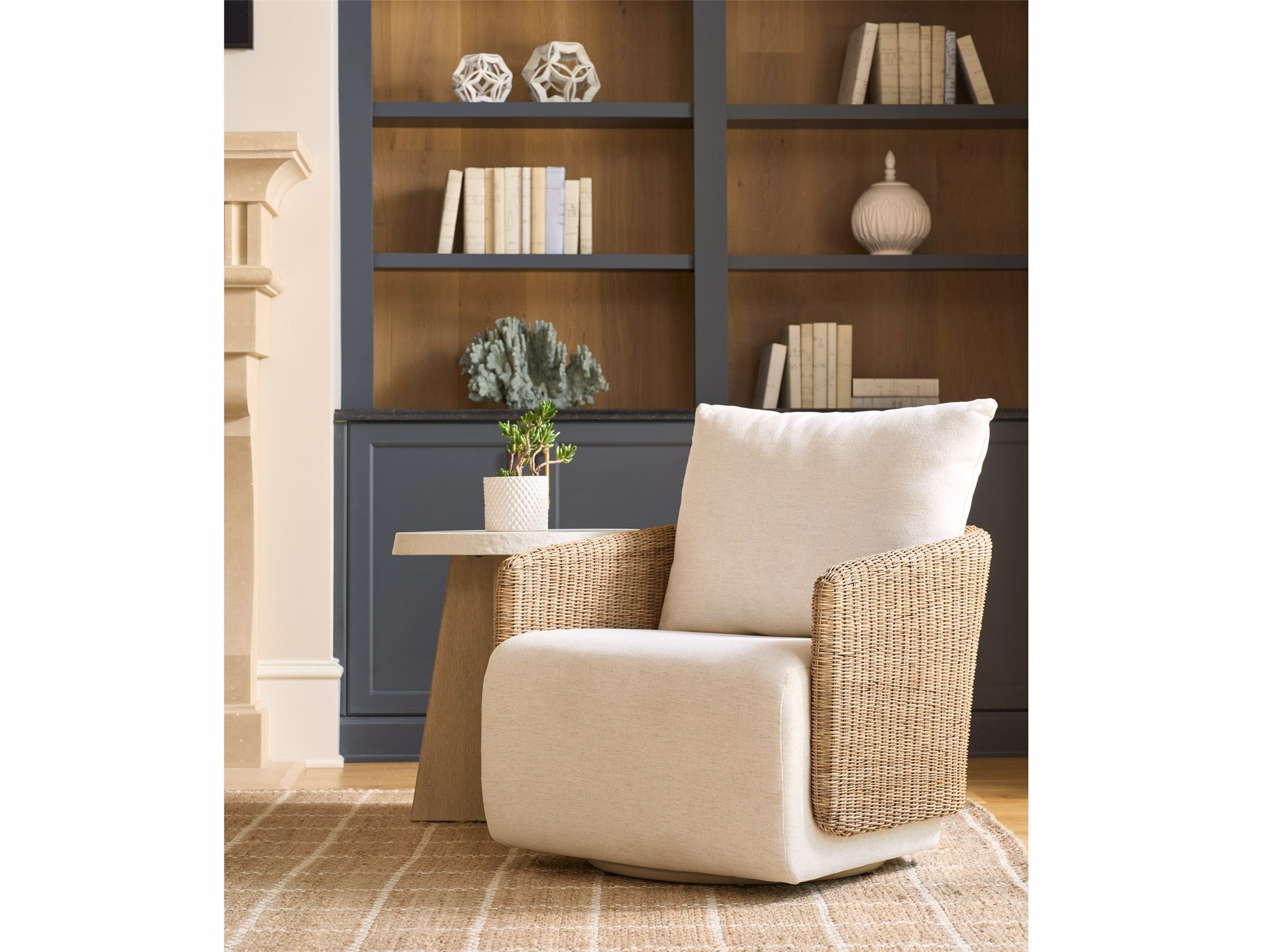 Universal Furniture Enzo Swivel Chair — Nomad Snow — Enzo Collection