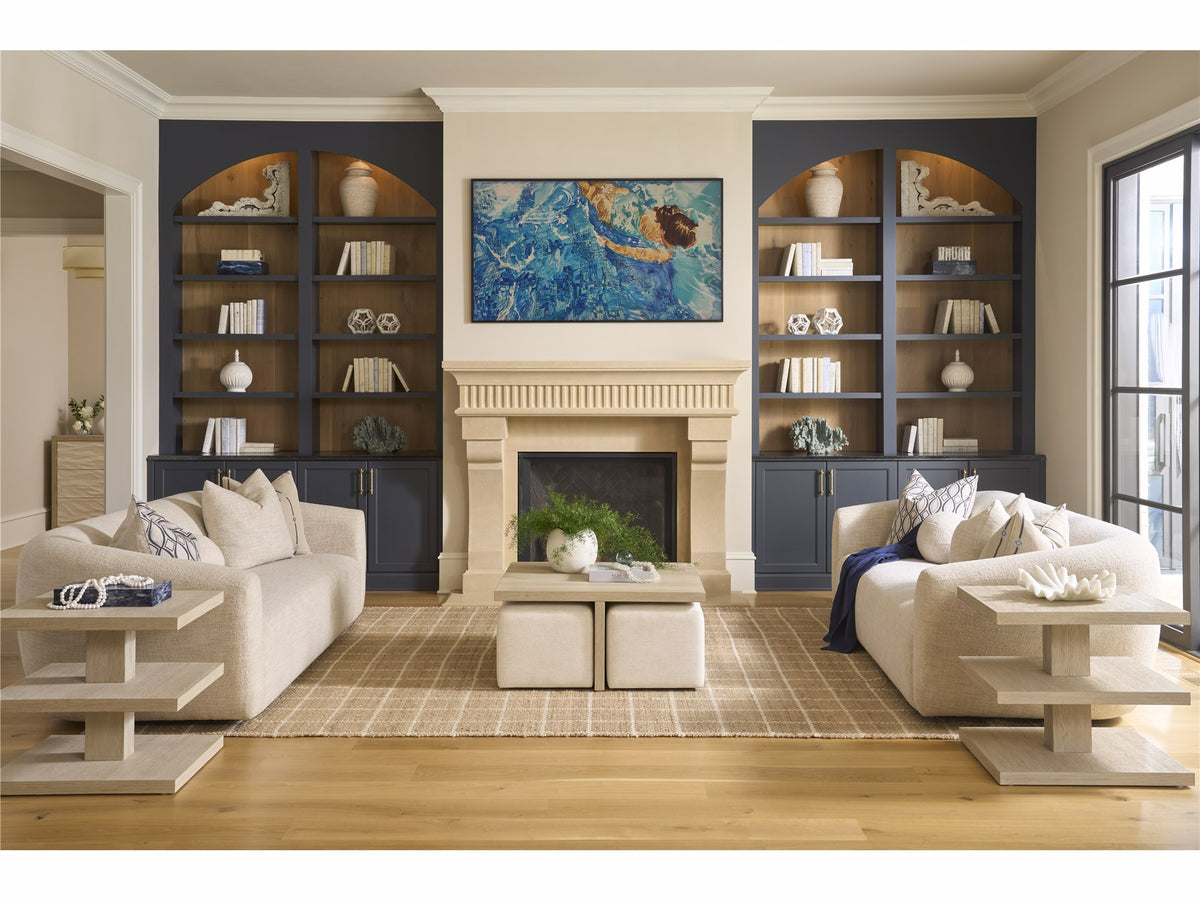 Universal Furniture Dockside Cocktail Table with Ottomans — Oasis Collection