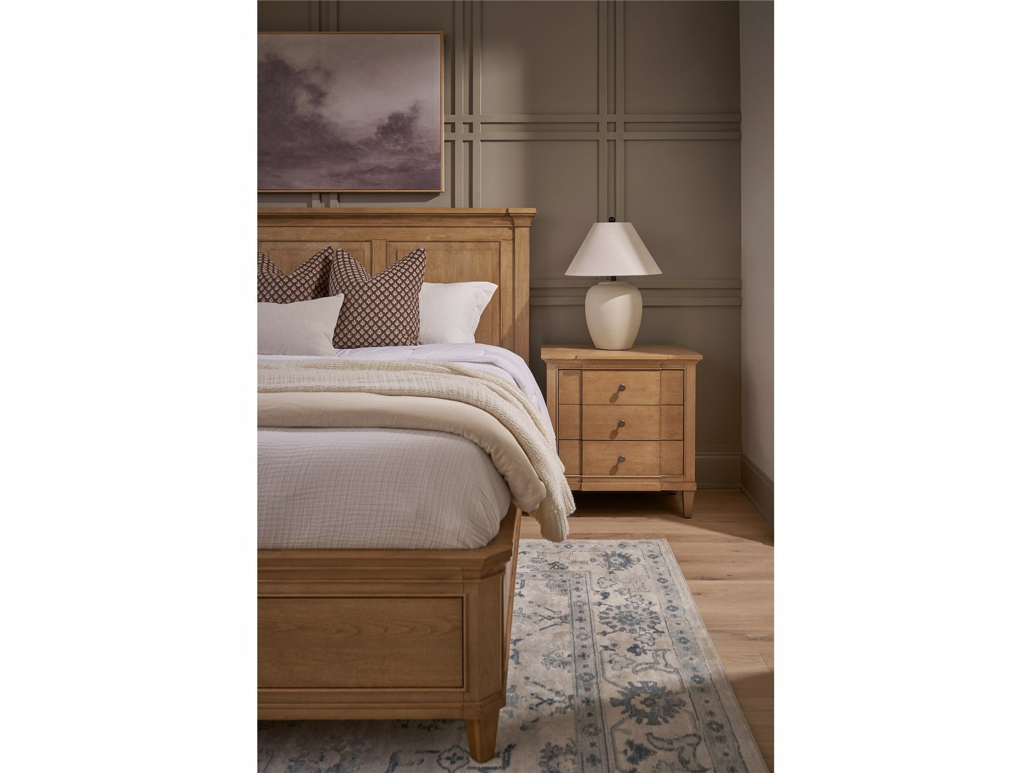Universal Furniture Birchaven Brindle Nightstand — 3 Drawer — Birchaven Collection