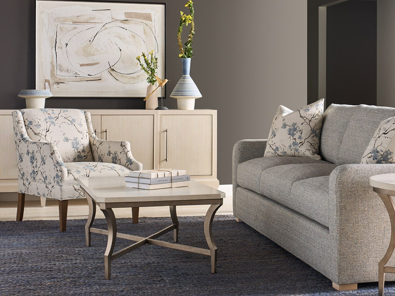 Universal Furniture Stella Chair — Cherry Grove Sky — Stella Collection