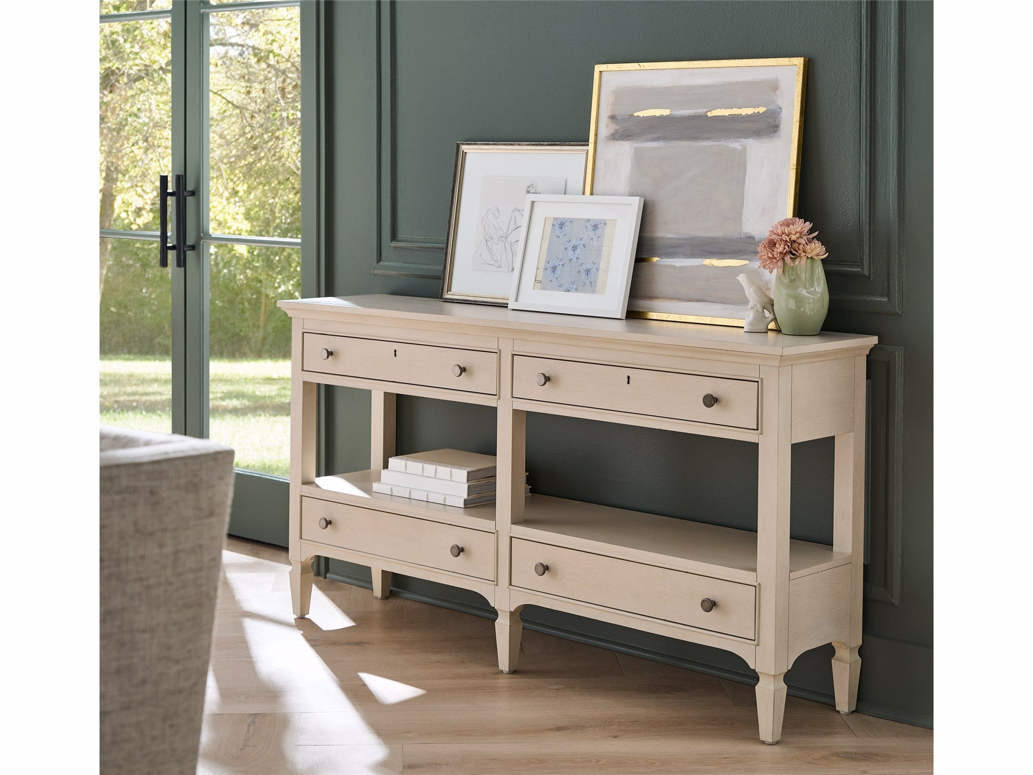Universal Furniture Birchaven Willow Console — 4 Drawer — Birchaven Collection