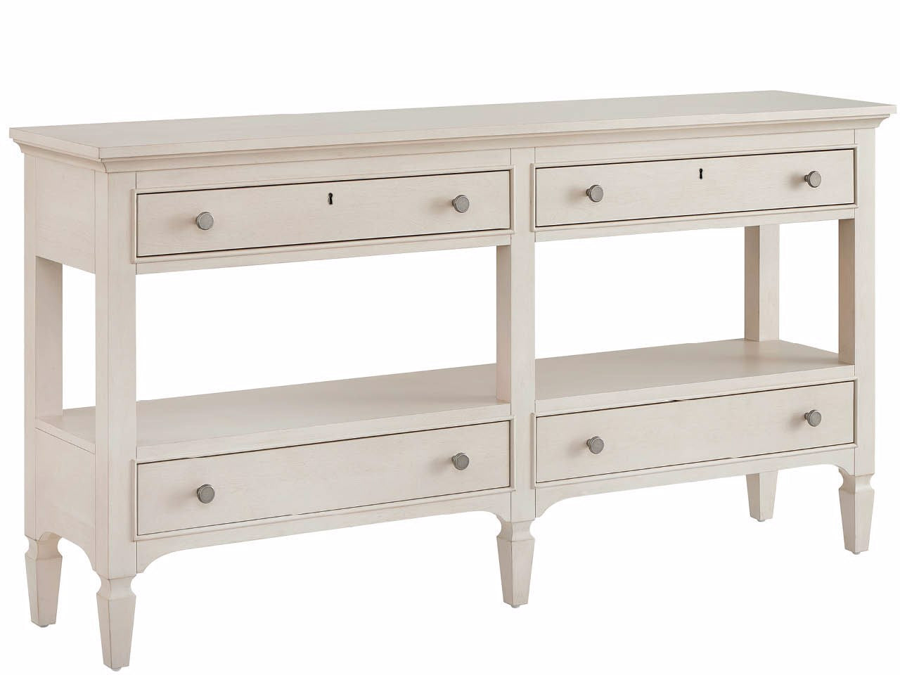 Universal Furniture Birchaven Willow Console — 4 Drawer — Birchaven Collection