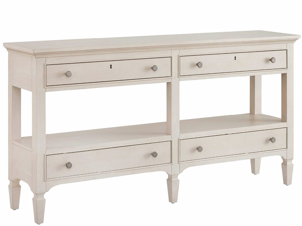 Universal Furniture Birchaven Willow Console — 4 Drawer — Birchaven Collection