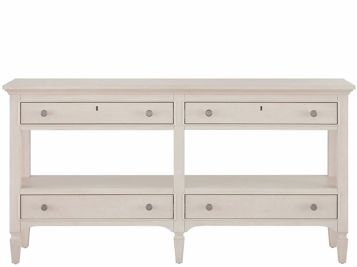 Universal Furniture Birchaven Willow Console — 4 Drawer — Birchaven Collection