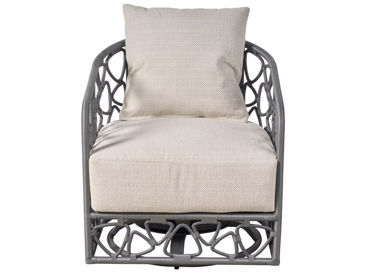 Universal Furniture Coastal Living Outdoor Pebble Swivel Chair Outdoor — Caaden Cream — Charcoal — Coastal Living Outdoor Collection
