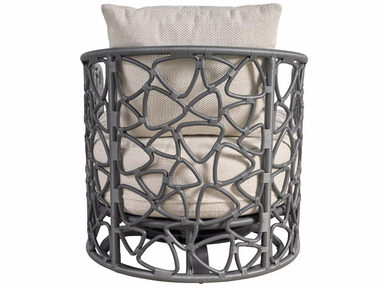 Universal Furniture Coastal Living Outdoor Pebble Swivel Chair Outdoor — Caaden Cream — Charcoal — Coastal Living Outdoor Collection