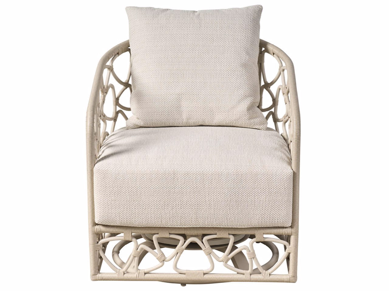 Universal Furniture Coastal Living Outdoor Pebble Swivel Chair Outdoor — Caaden Cream — Shoal — Coastal Living Outdoor Collection