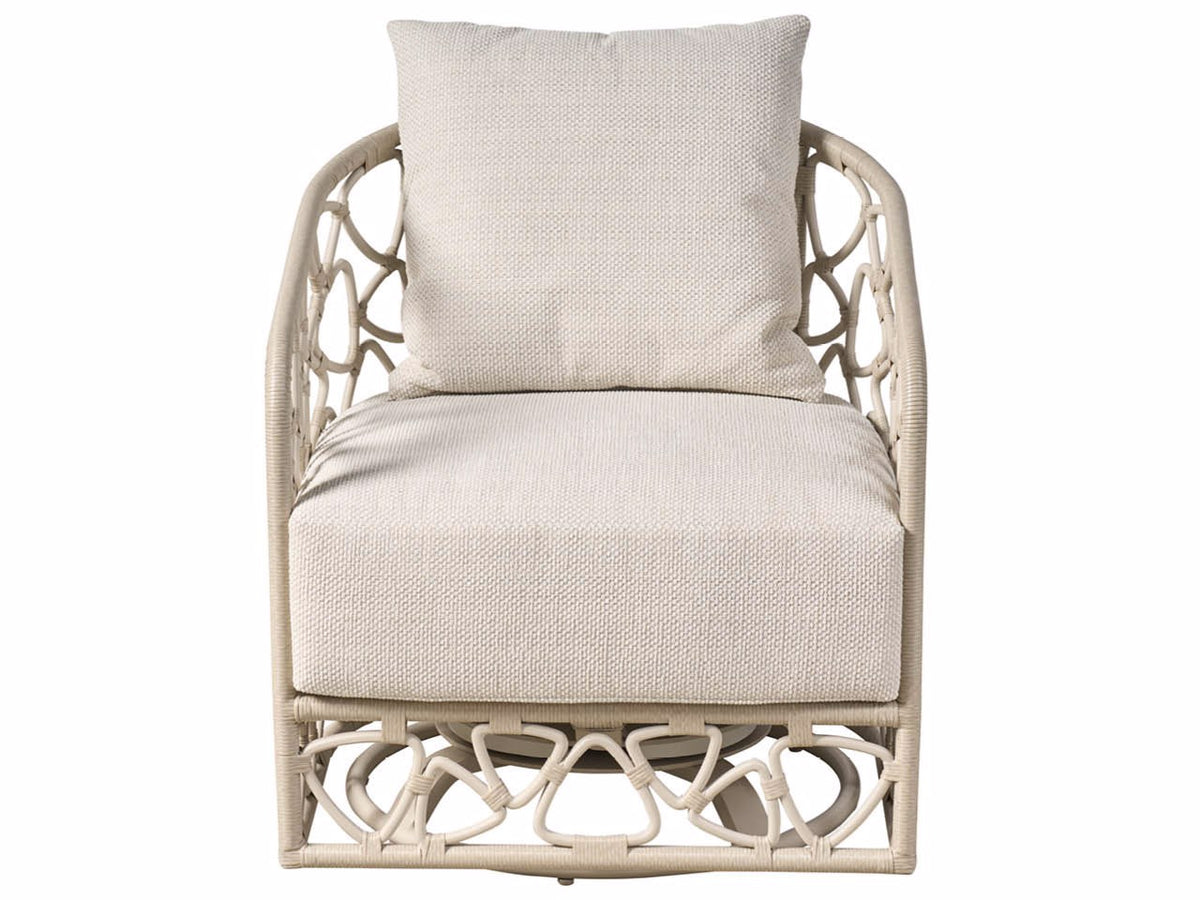 Universal Furniture Coastal Living Outdoor Pebble Swivel Chair Outdoor — Caaden Cream — Shoal — Coastal Living Outdoor Collection