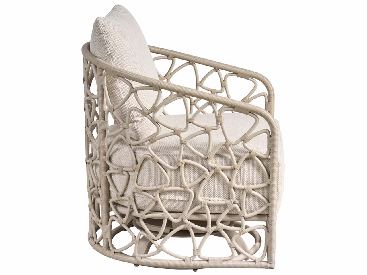 Universal Furniture Coastal Living Outdoor Pebble Swivel Chair Outdoor — Caaden Cream — Shoal — Coastal Living Outdoor Collection