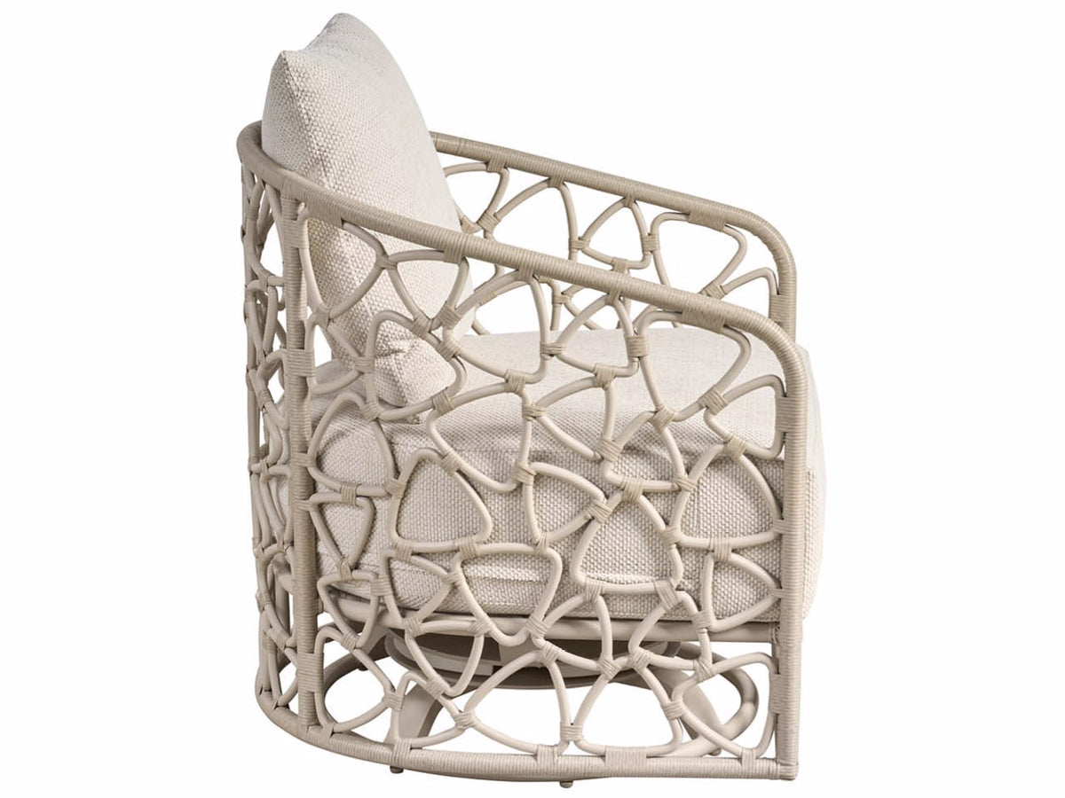 Universal Furniture Coastal Living Outdoor Pebble Swivel Chair Outdoor — Caaden Cream — Shoal — Coastal Living Outdoor Collection