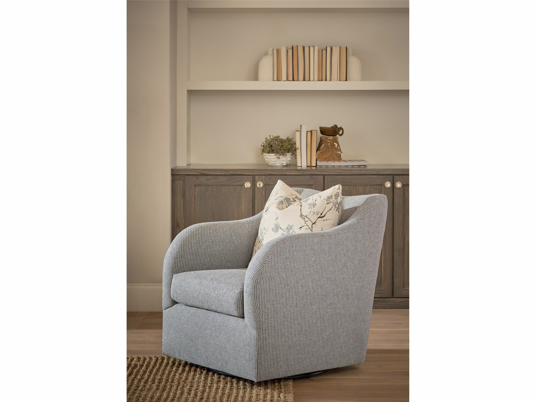 Universal Furniture Camille Swivel Chair — Amherst Denim — Camille Collection