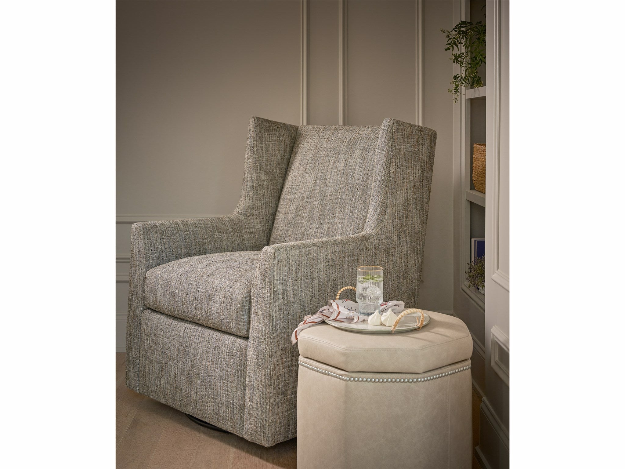 Universal Furniture Newhall Swivel Glider — Liza Terra — Newhall Collection