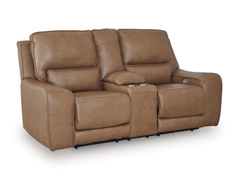 DeepWakes Power Reclining Loveseat with Console Signature Design by Ashley® Living Room