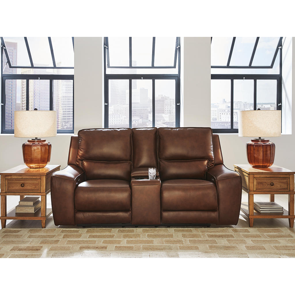 DeepWakes Power Reclining Loveseat with Console Signature Design by Ashley® Living Room