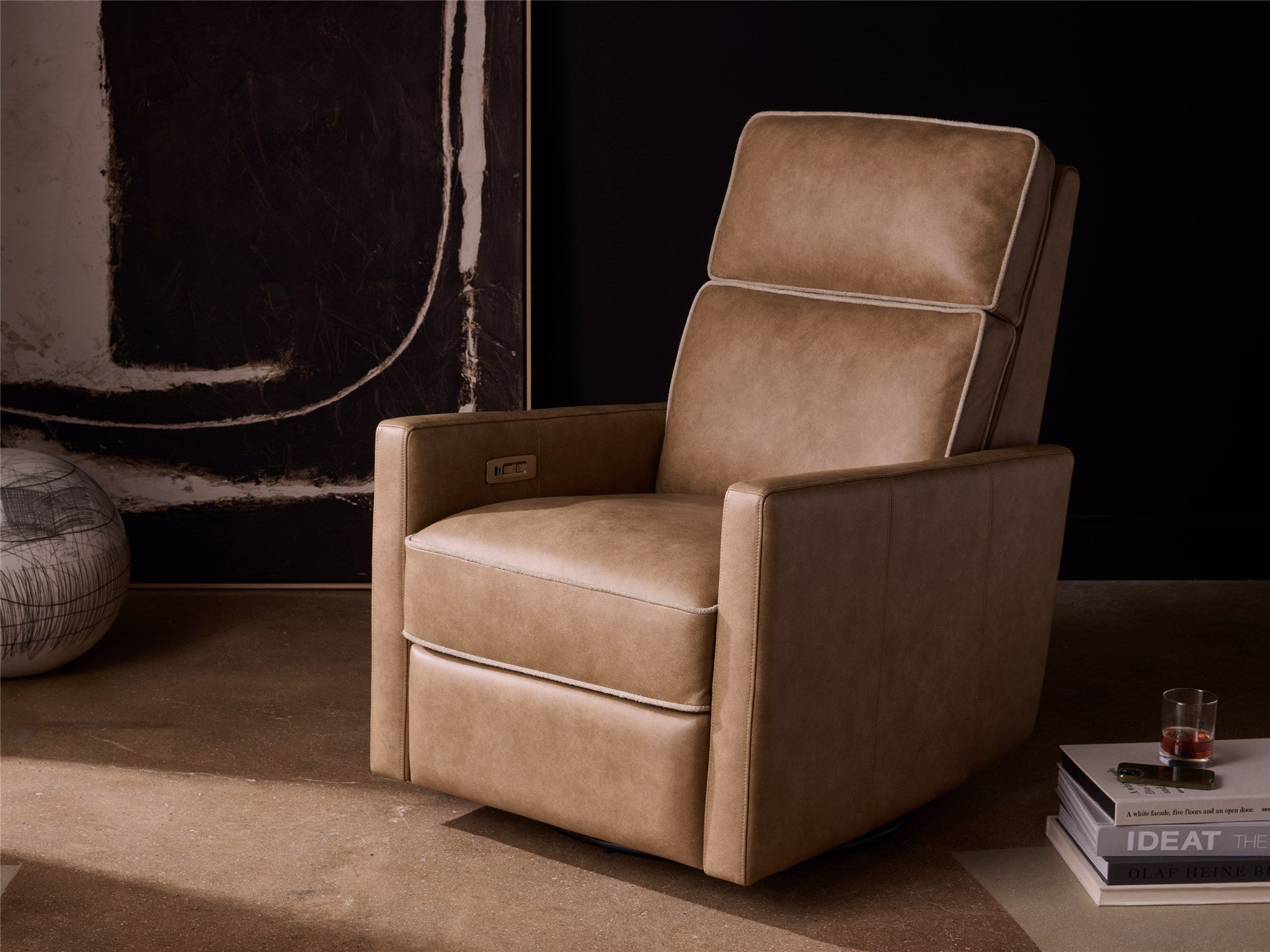 Universal Furniture Vaught Swivel Glide Recliner — Luminance Caribou — Vaught Collection