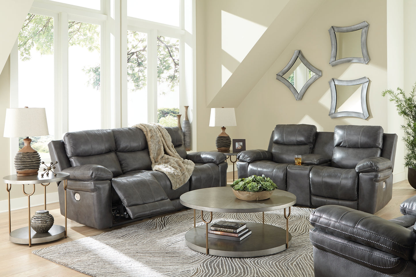 Edmar Power Reclining Sofa, Loveseat and Recliner