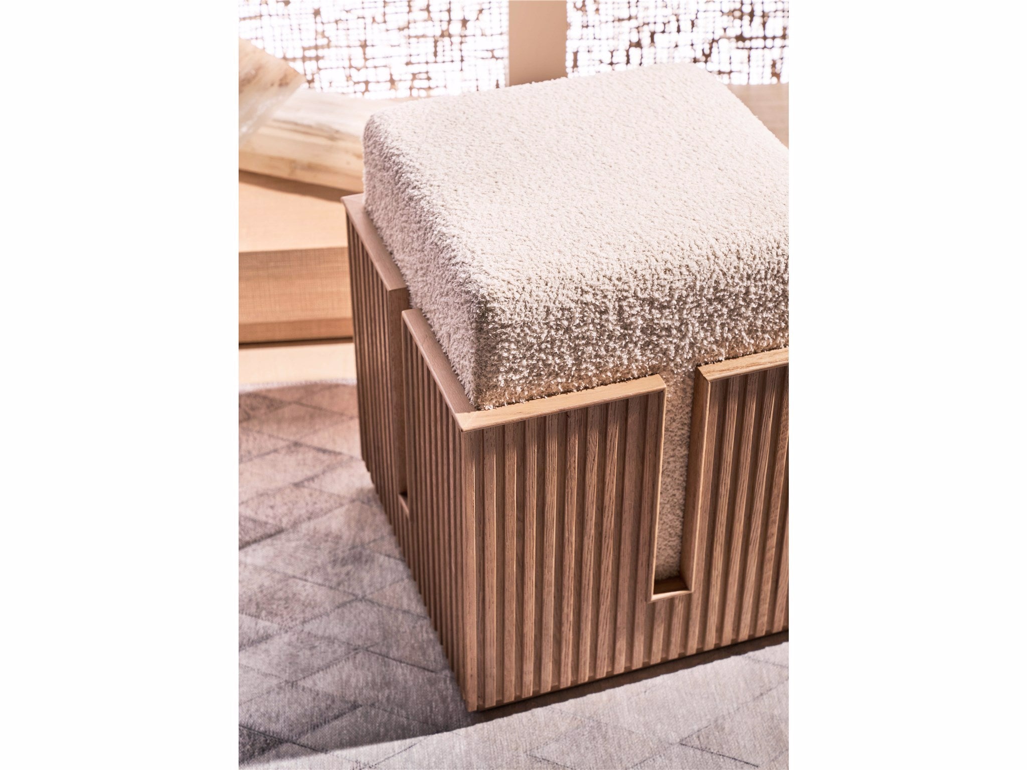 Universal Furniture Avaline Carmen Bunching Stool — Skylark — Avaline Collection