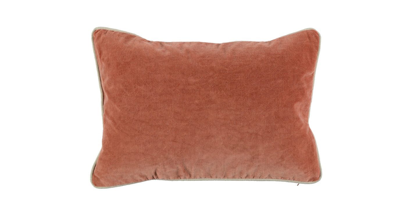 Heirloom Velvet Terra Cotta Lumbar Pillow Cover Bassett Home Decor