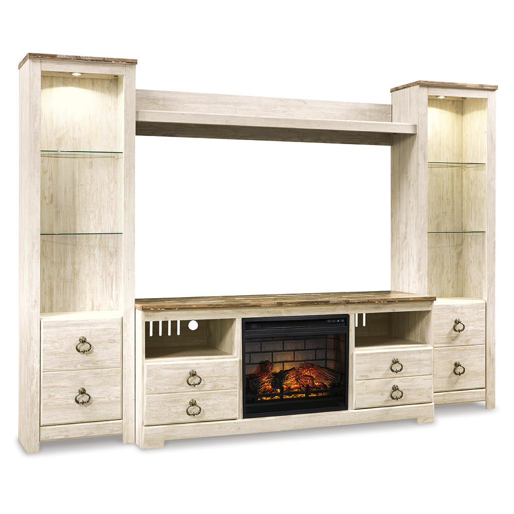 Willowton 4-Piece Entertainment Center with Electric Fireplace Signature Design by Ashley® Living Room