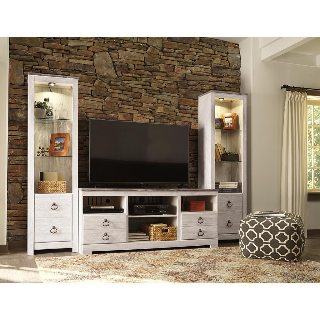 Willowton 3-Piece Entertainment Center — Whitewash (W16) Signature Design by Ashley® Living Room