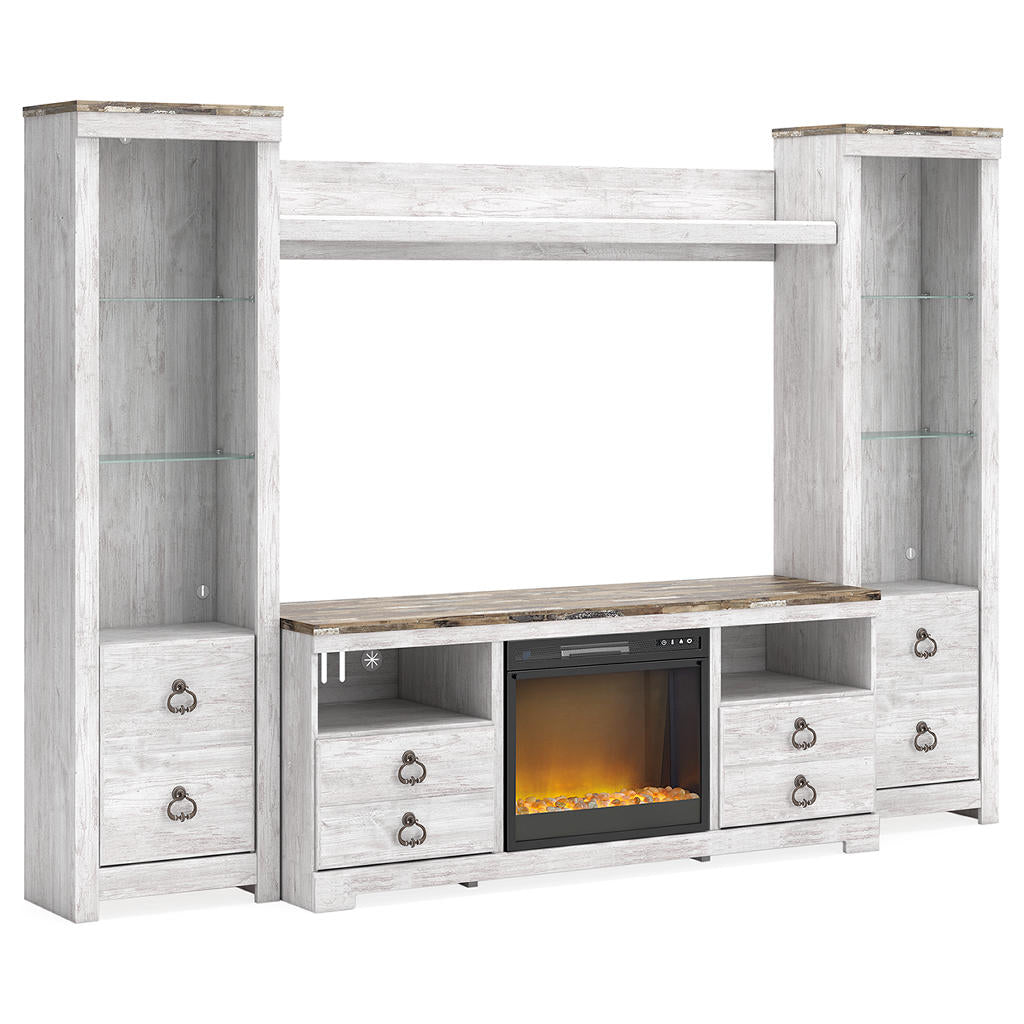 Willowton 4-Piece Entertainment Center with Electric Fireplace Signature Design by Ashley® Living Room