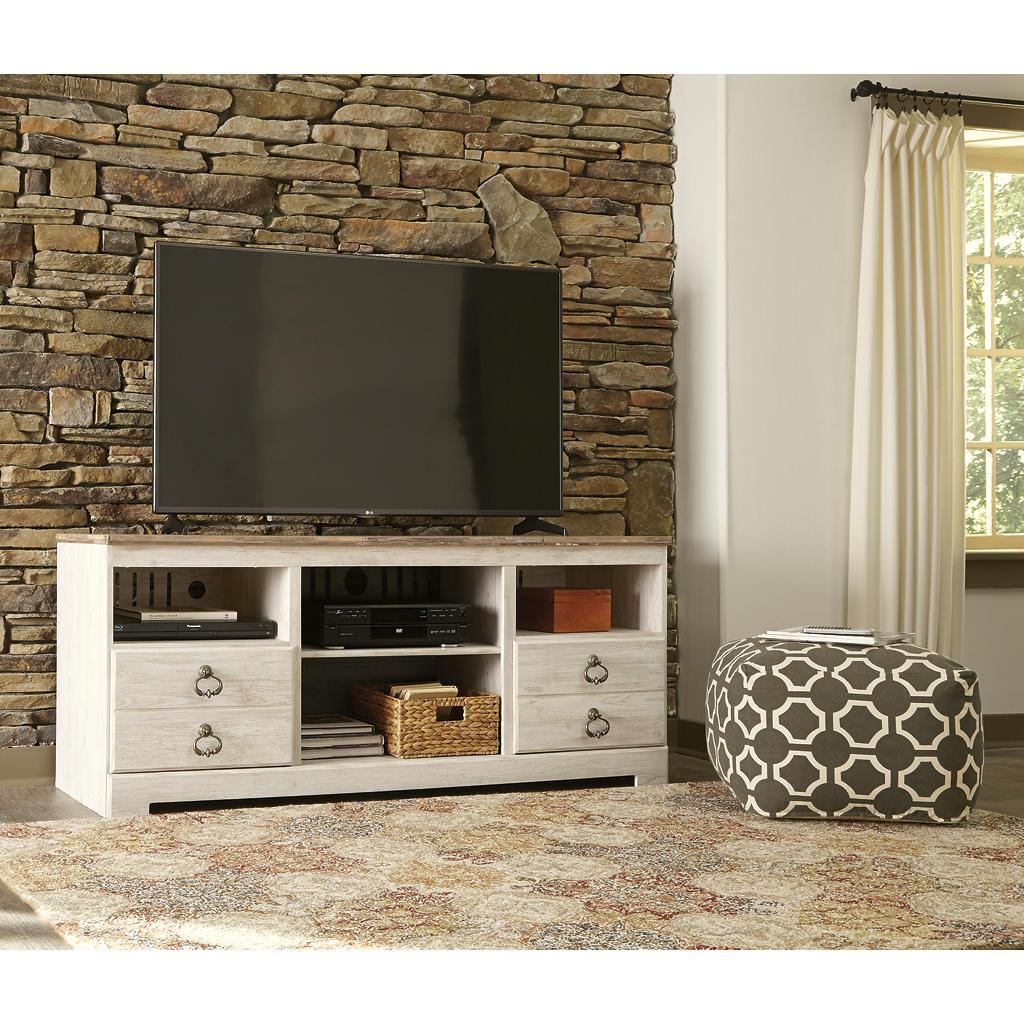 Willowton 3-Piece Entertainment Center — Whitewash (W16) Signature Design by Ashley® Living Room