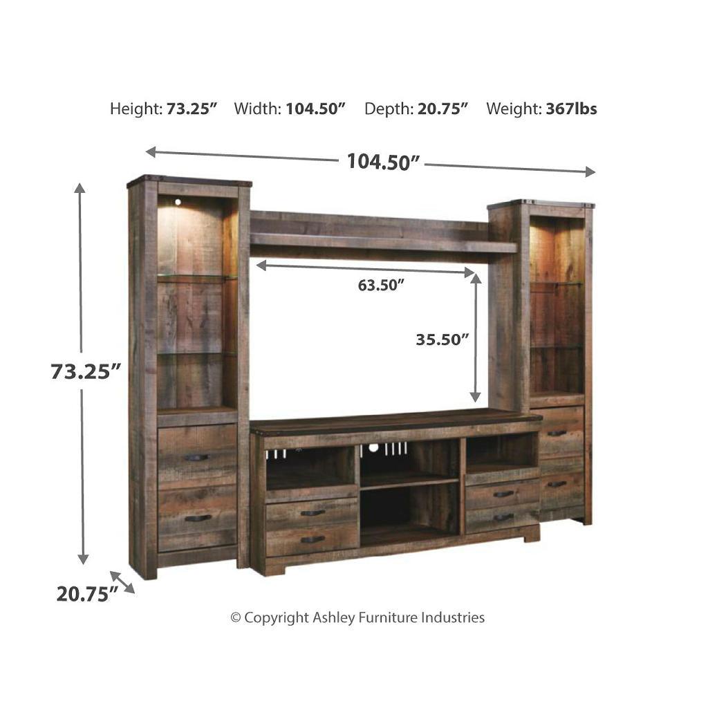 Trinell 4-Piece Entertainment Center — LED Pier Cabinets Signature Design by Ashley® Living Room