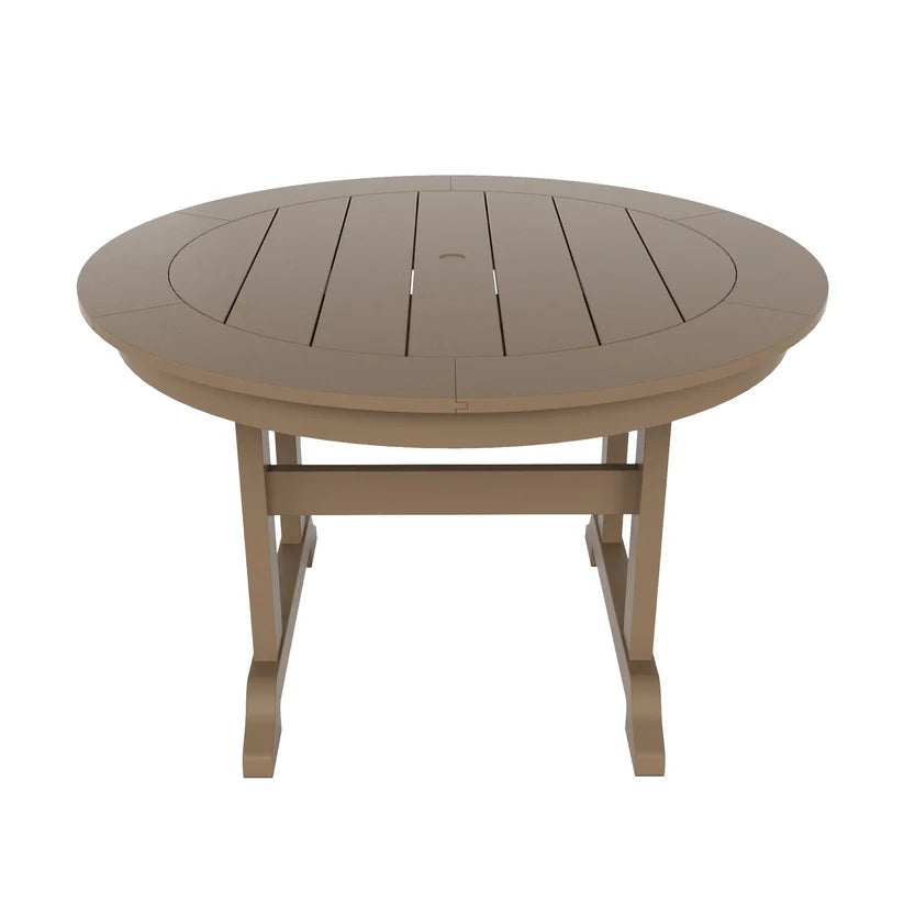 Tuscany All-Weather Outdoor Round Dining Table (47" Top) Weathered Wood Seahawk Designs Patio Dining Tables