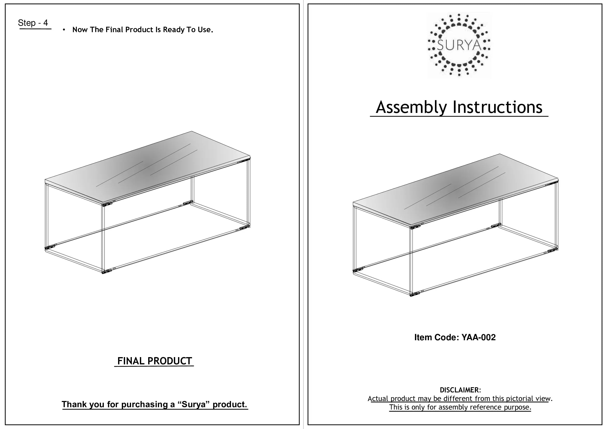 Aryaa Coffee Table Livabliss Aryaa