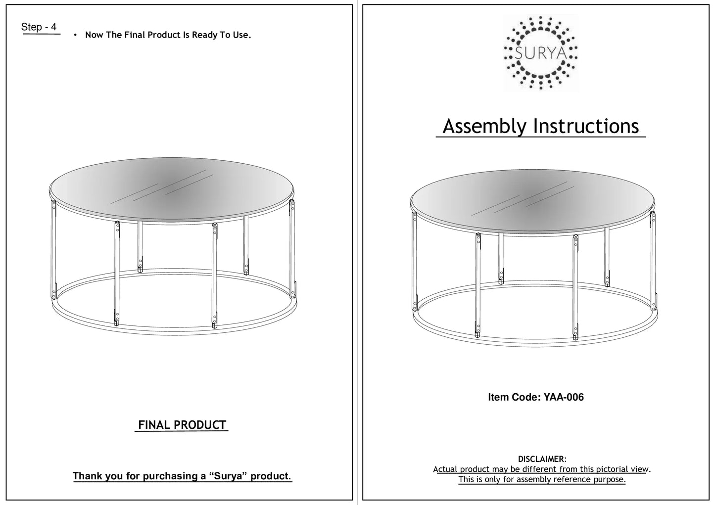 Aryaa Coffee Table Livabliss Aryaa