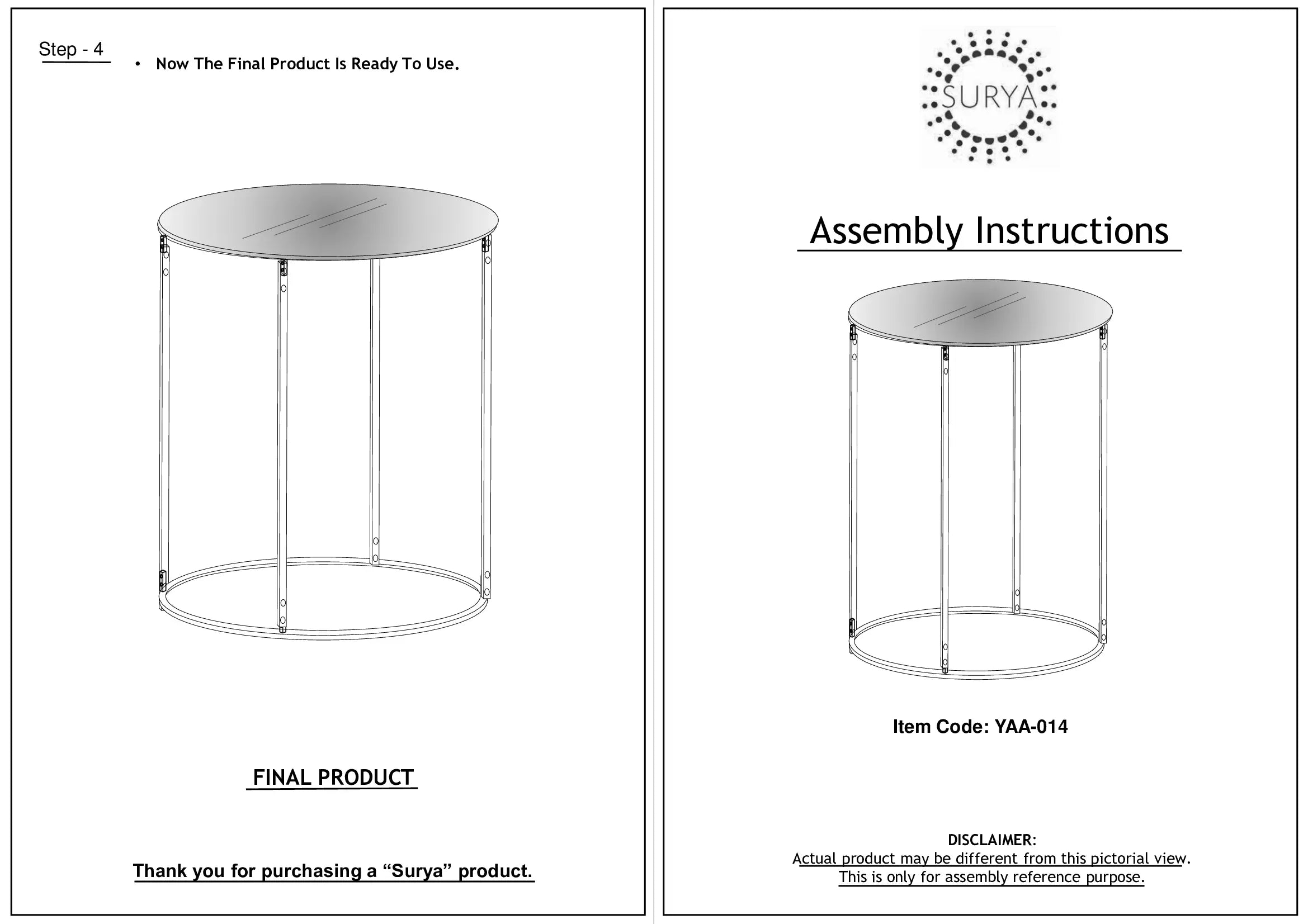 Aryaa End Table Livabliss Aryaa