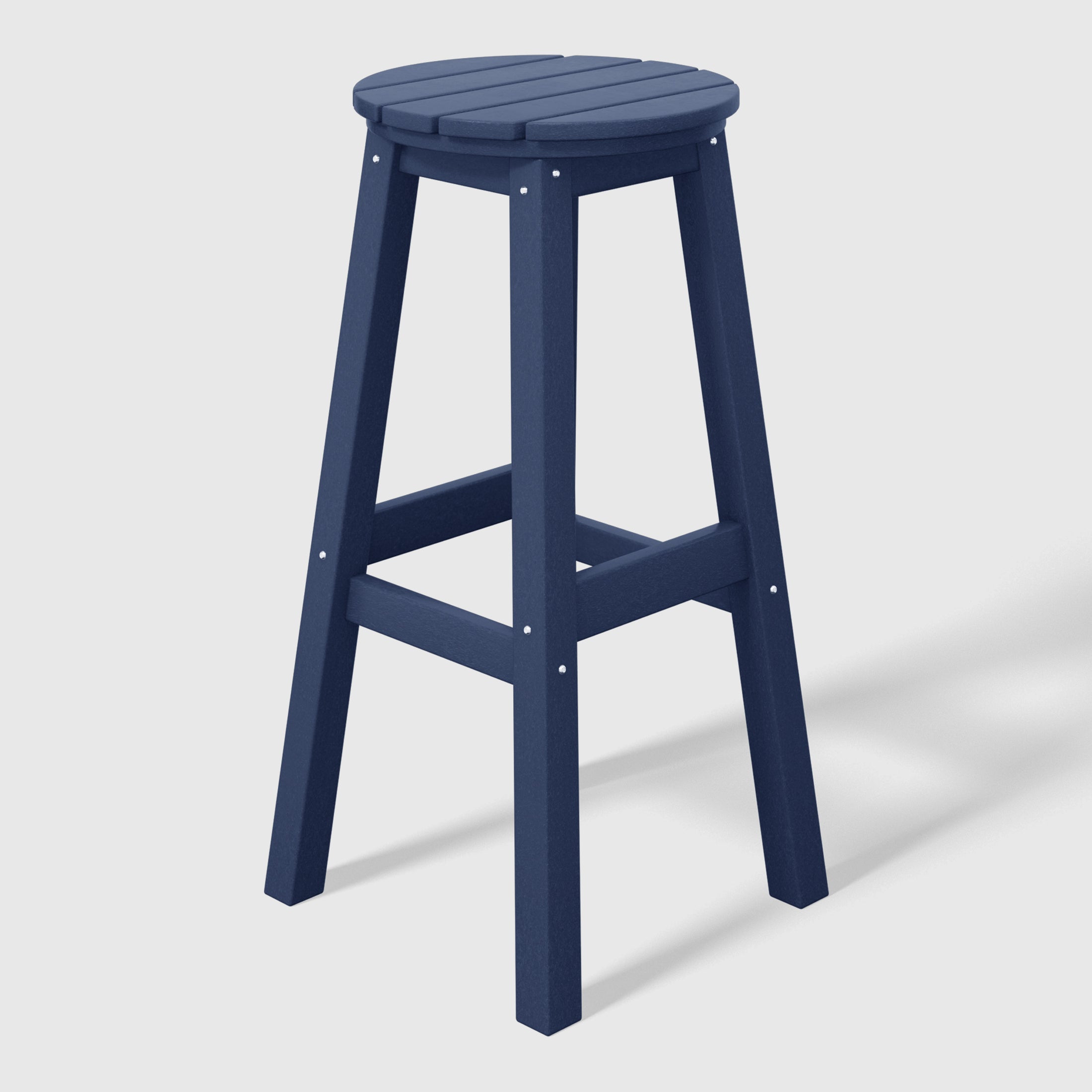 Stockholm All-Weather Outdoor Round Bar Stool (29" Height) Navy Blue Seahawk Designs Patio Bar & Counter Stools