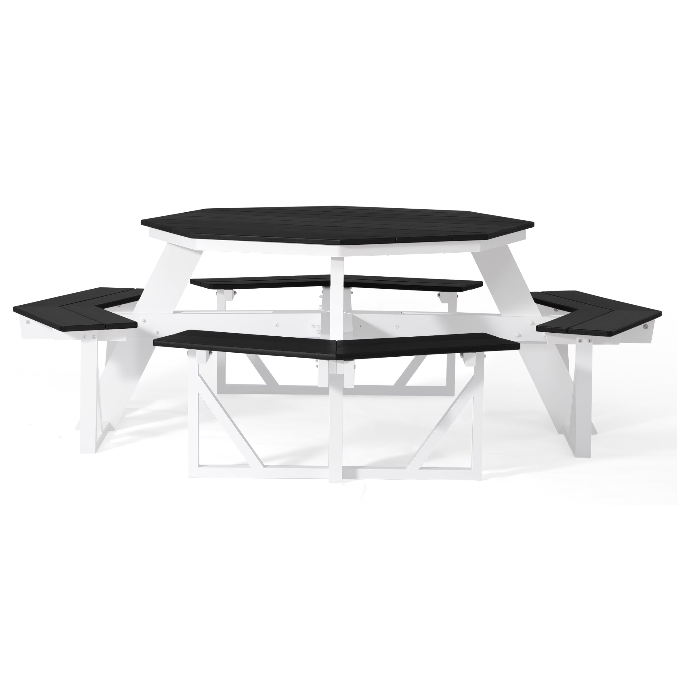 Vista 48" Octagon Picnic Table Black Seahawk Designs Picnic Tables