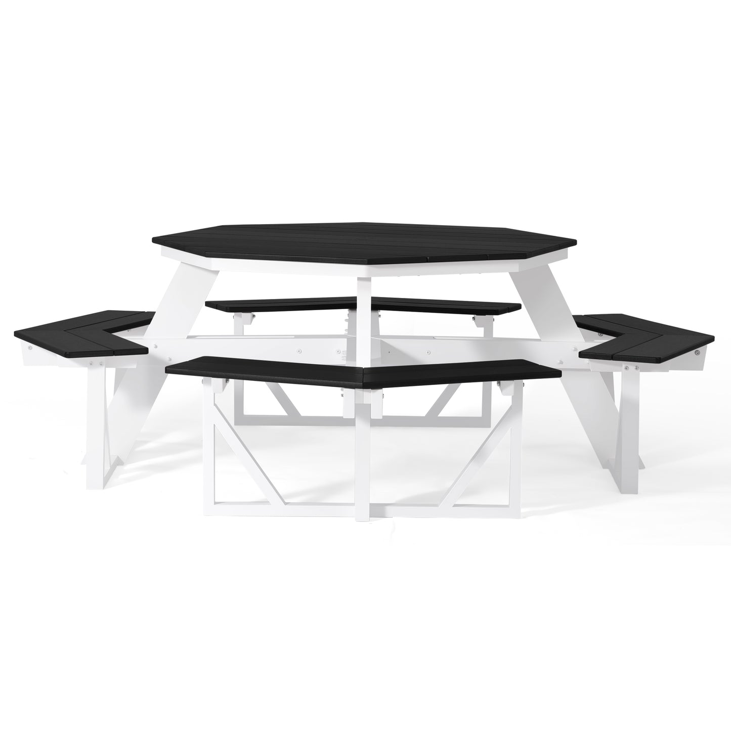 Vista 48" Octagon Picnic Table Black Seahawk Designs Picnic Tables