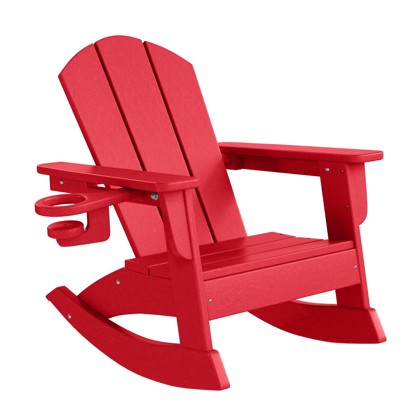 Tiny Terraces Kids Adirondack Rocking Chair with Cup Holder (Set of 2) Red Seahawk Designs Kids Patio Rocking Chairs
