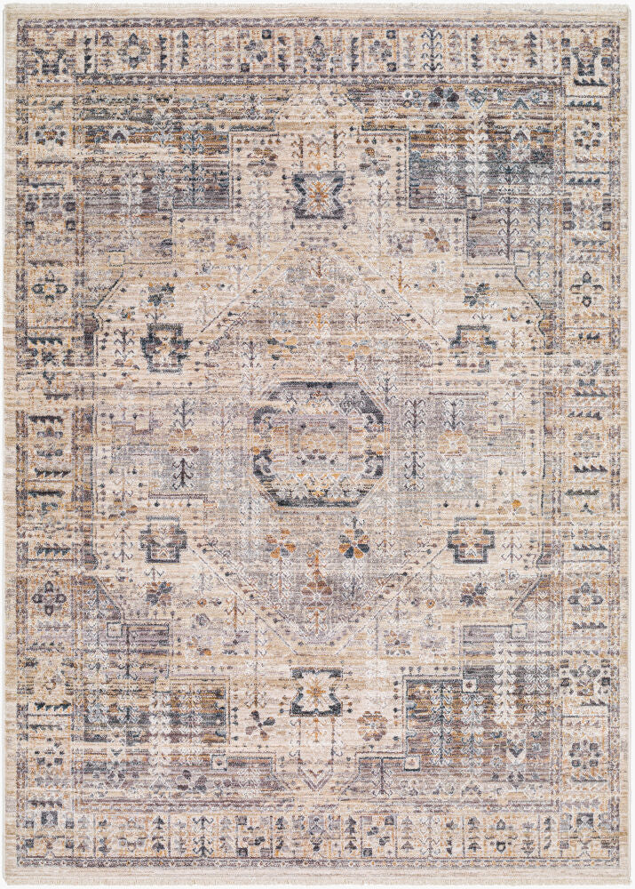 Aida Machine Woven Rug — Beige/Charcoal