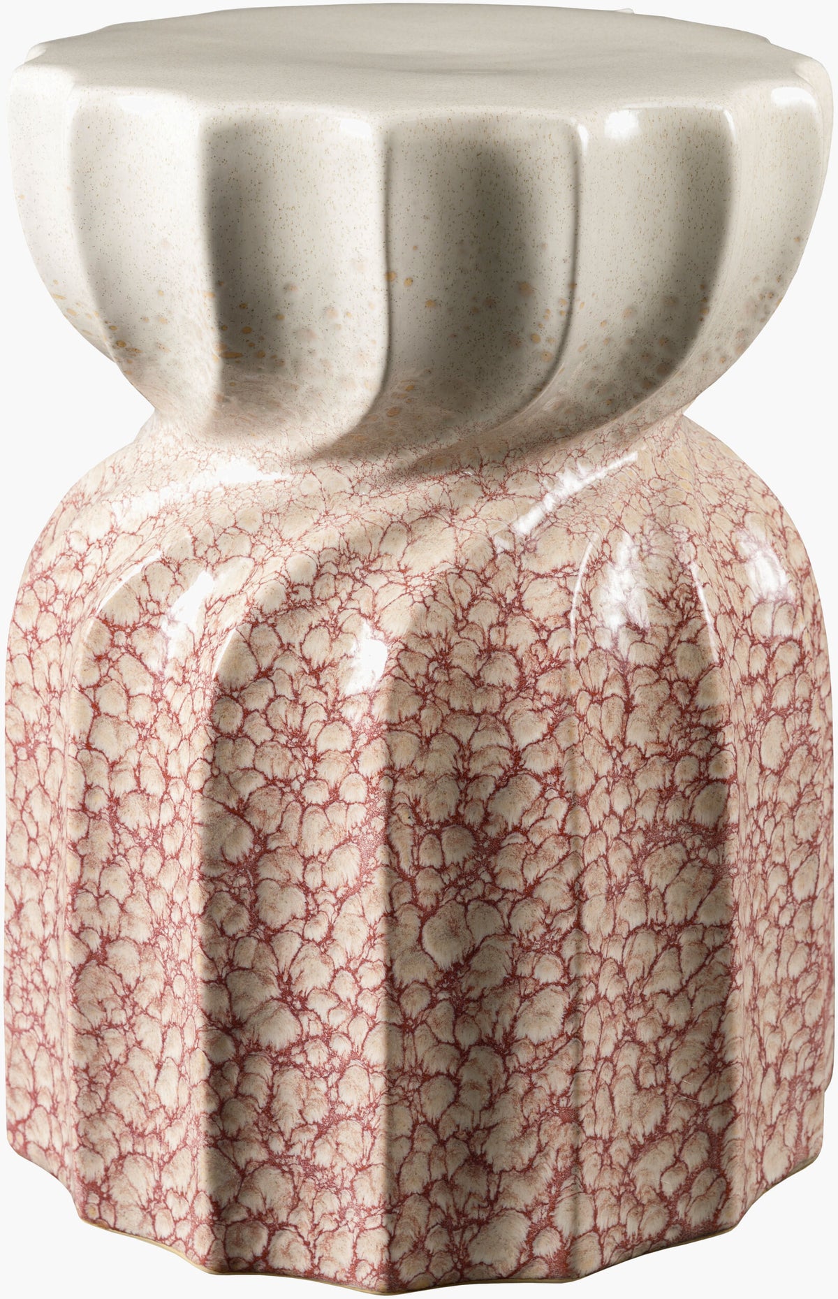Alexia Garden Stool — Coral/Cream