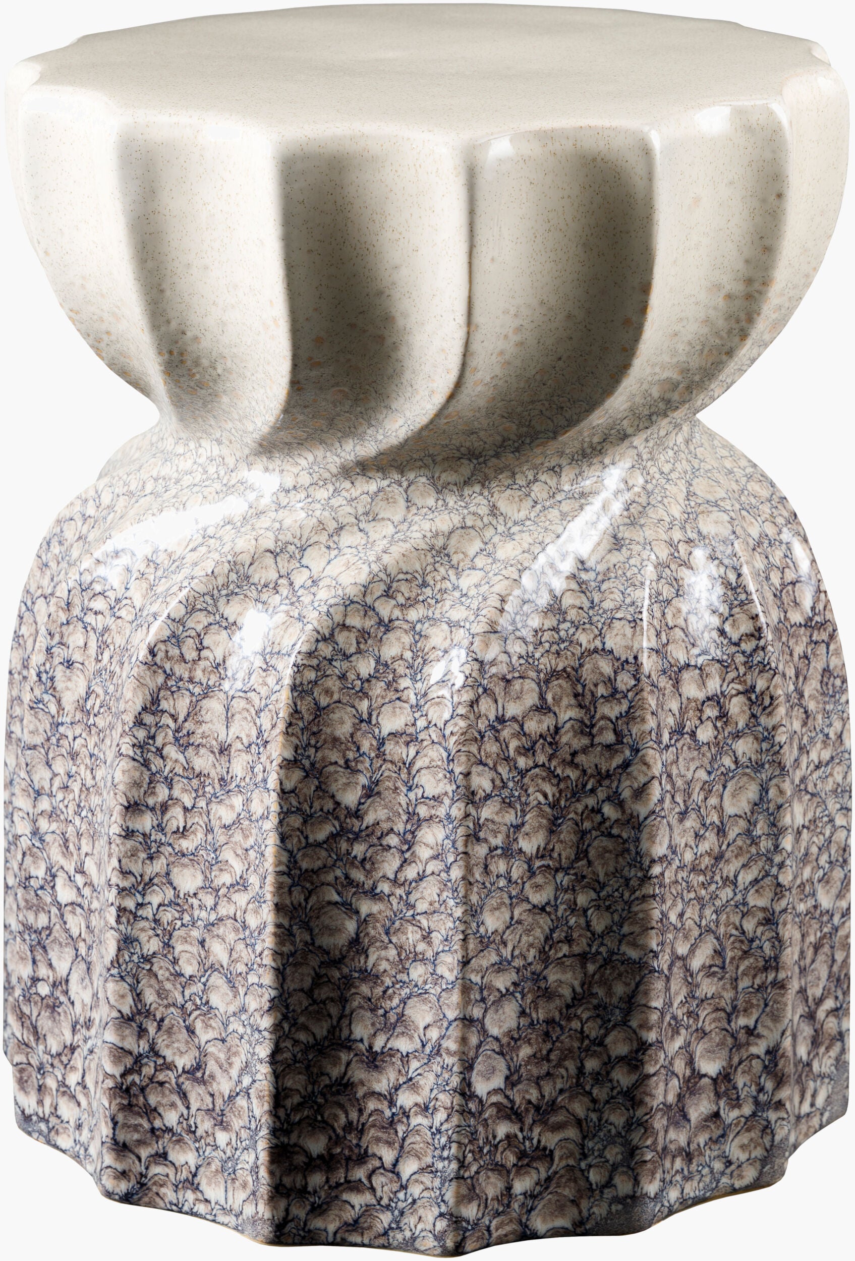 Alexia Garden Stool — Blue/Cream