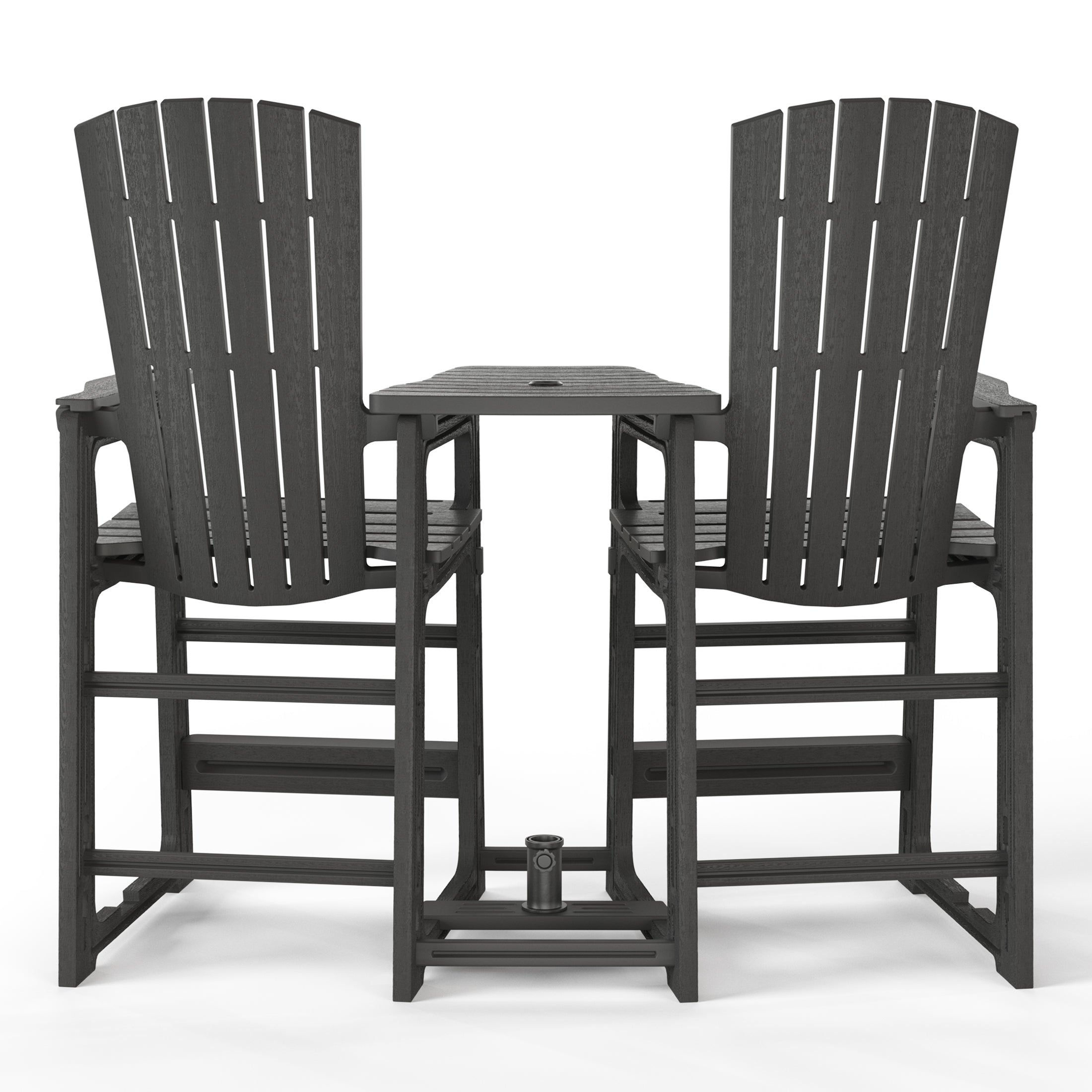 Snap’n Lock Adirondack Balcony Two-Chair Set with Connecting Wedge Table (No Tools or Hardware Required) Seahawk Designs Patio Chairs