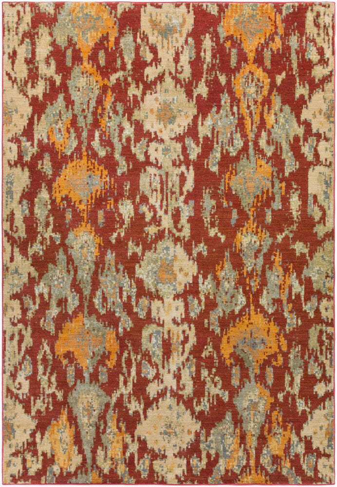 Arabesque Machine Woven Rug — Brown/Burgandy
