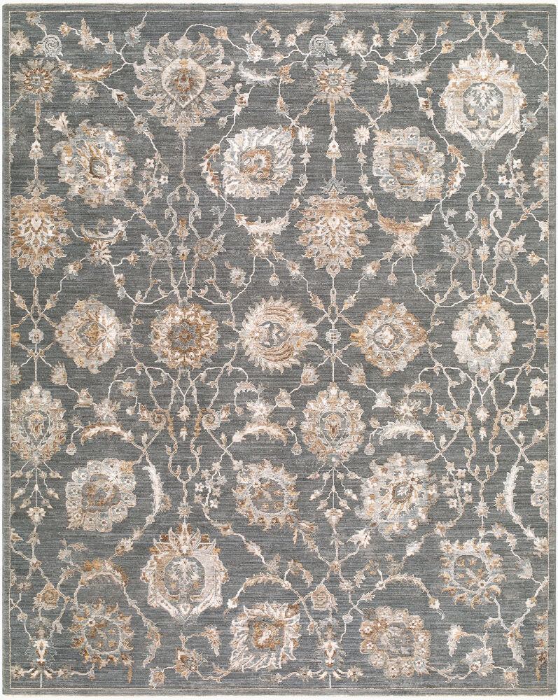 Arda Machine Woven Rug — Charcoal/Dark Brown