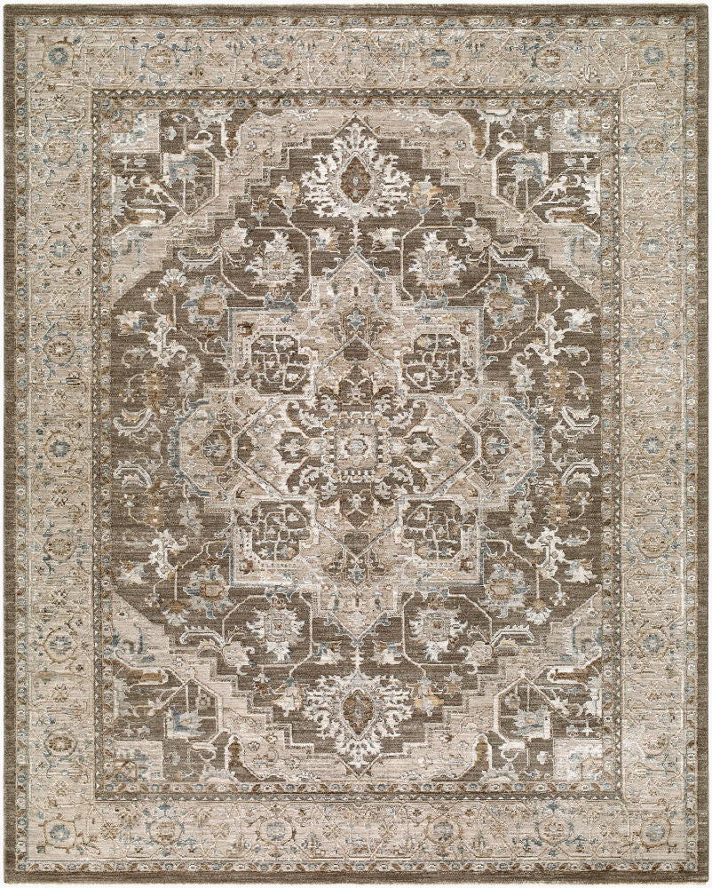 Arda Machine Woven Rug — Charcoal/Dark Brown