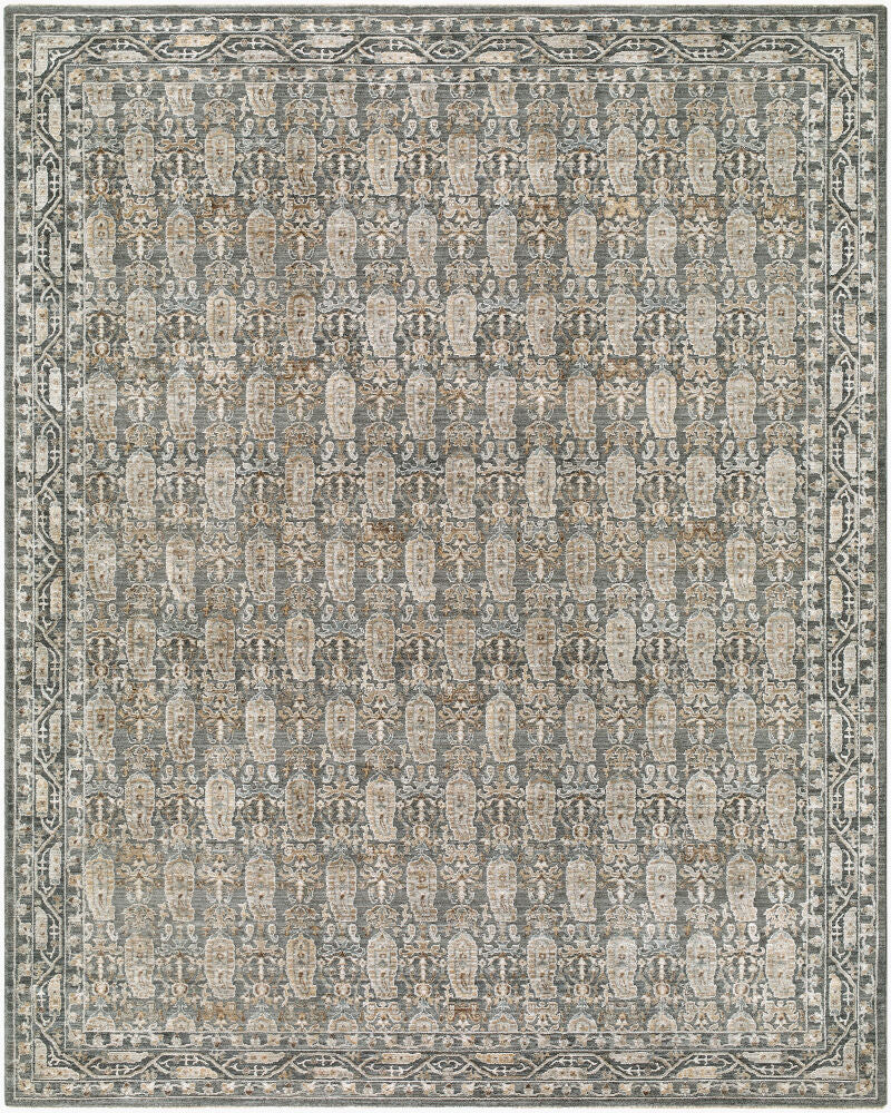 Arda Machine Woven Rug — Charcoal/Dark Brown