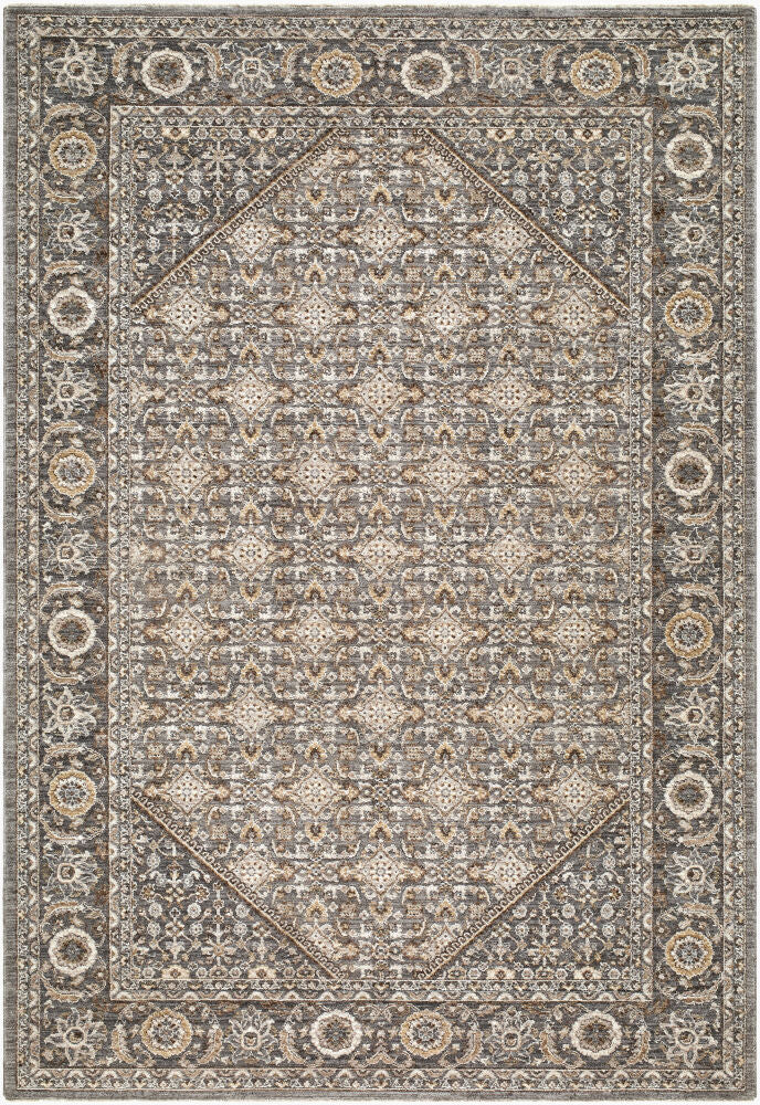 Arda Machine Woven Rug — Charcoal/Dark Brown