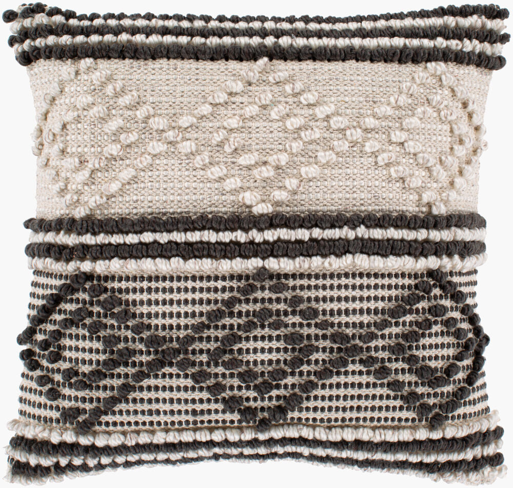 Anders Accent Pillow — Charcoal/Light Beige Livabliss Throw Pillow