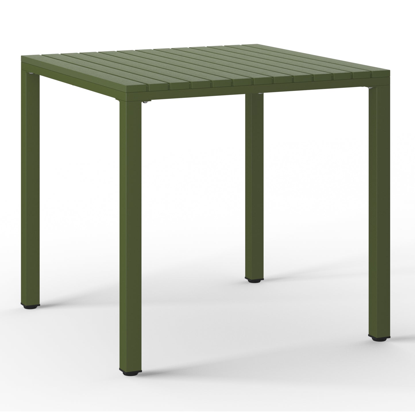 Polyform 31.5" Square Dining Table with Metal Frame Olive Green Seahawk Designs Patio Dining Tables