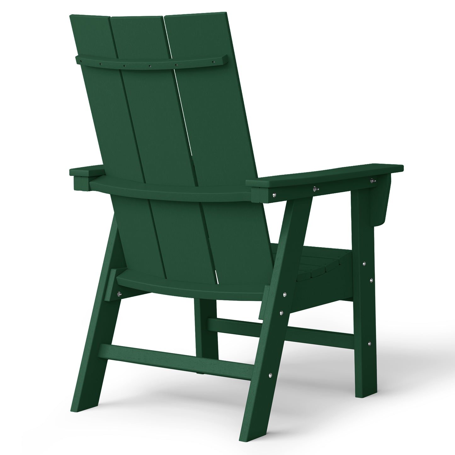 Malibu Modern All-Weather Outdoor Contoured Adirondack Dining Chair Dark Green Seahawk Designs Patio Dining Chairs