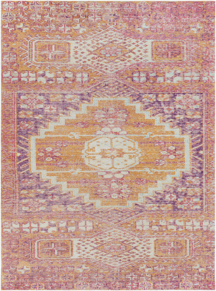 Antioch Machine Woven Rug — Burgundy/Lavender
