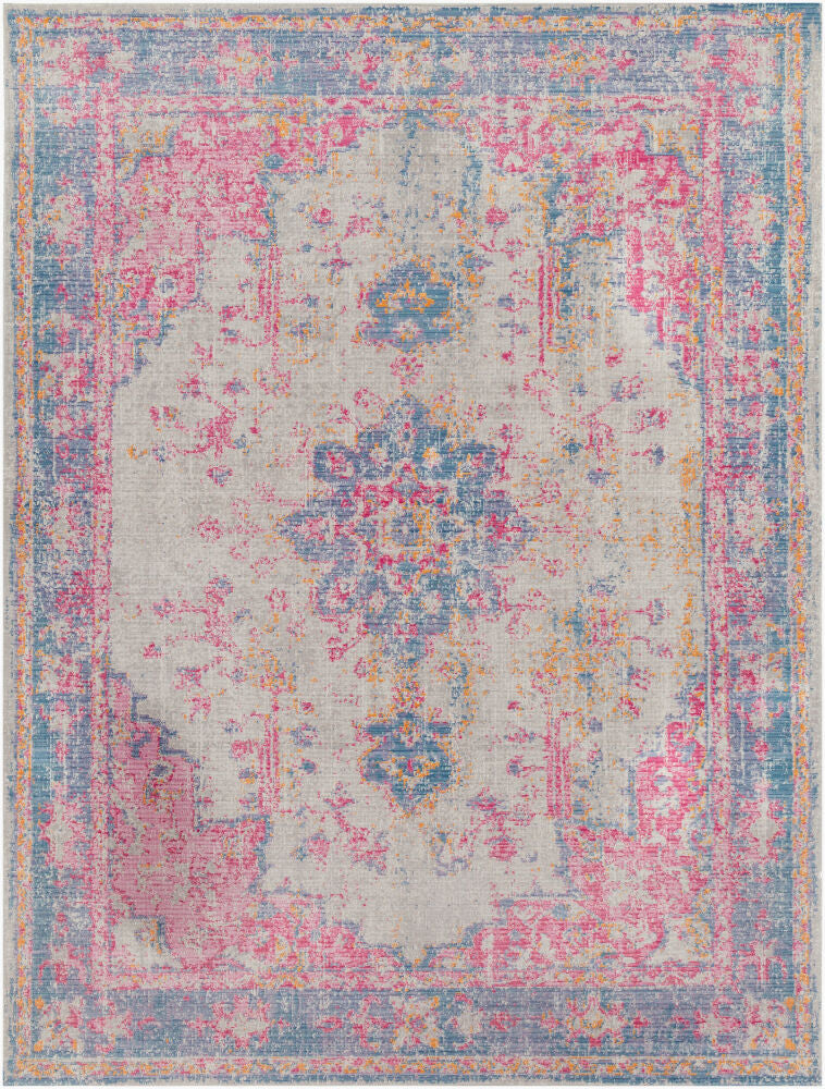 Antioch Machine Woven Rug — Burgundy/Gray