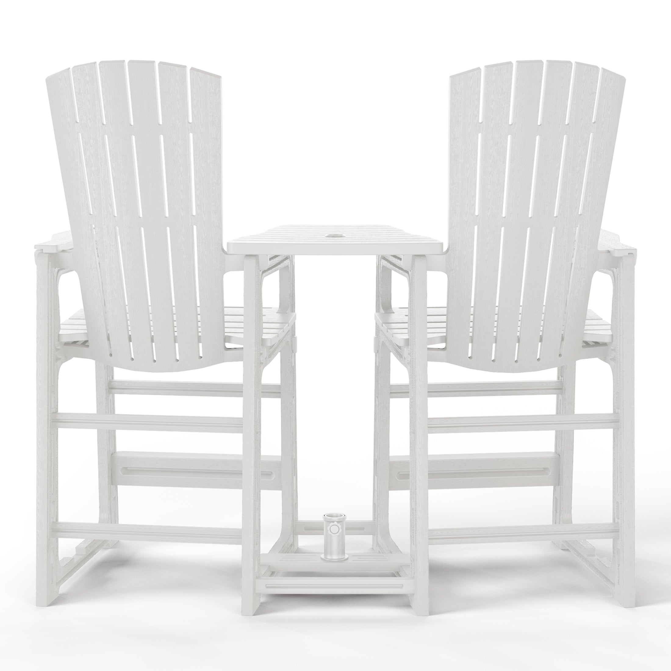 Snap’n Lock Adirondack Balcony Two-Chair Set with Connecting Wedge Table (No Tools or Hardware Required) Seahawk Designs Patio Chairs